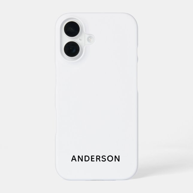 Simple Custom Personalized White  iPhone Case (Back)