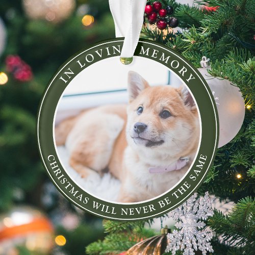 Simple Custom Pet Memorial Christmas Ornament