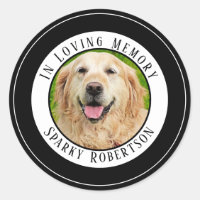 Simple Custom Pet Memorial Classic Round Sticker