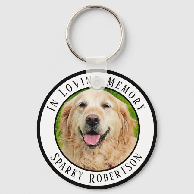 Simple Custom Pet Memorial Keychain (Front)