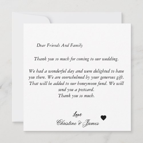 Simple custom photo  calligraphy text thank you   invitation