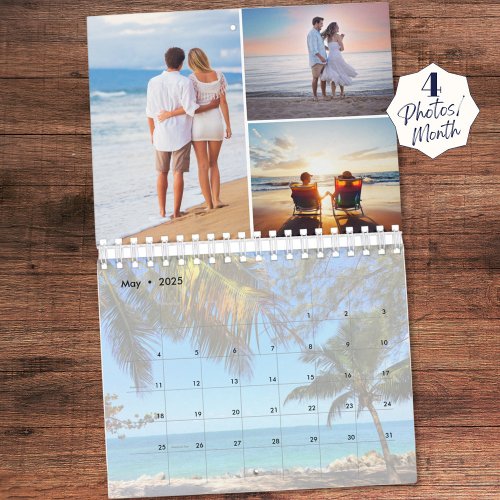 Simple Custom Photo Collage 4 Per Month Calendar