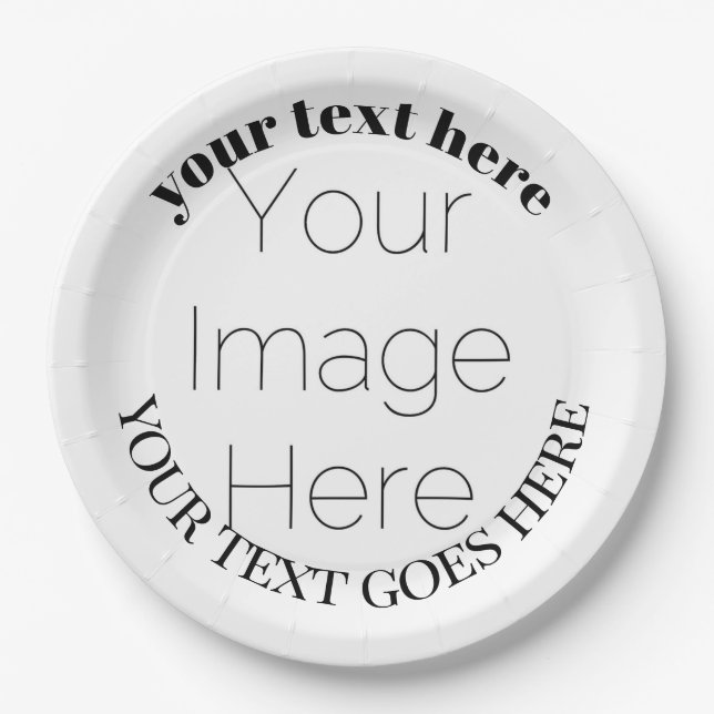 simple custom photo create your own Paper Napkin Plates (Front)
