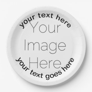 simple custom photo create your own Paper Napkin Plates