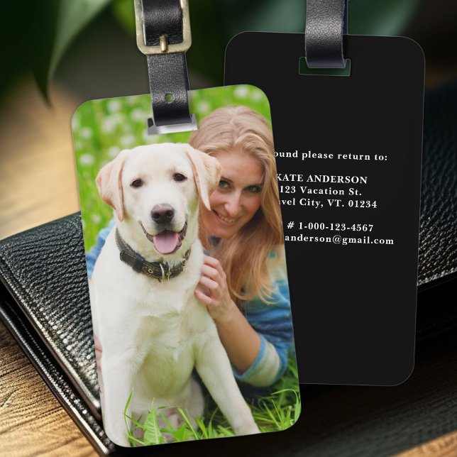 Simple Custom Photo Dog Pet Personalized  Luggage Tag (Creator Uploaded)