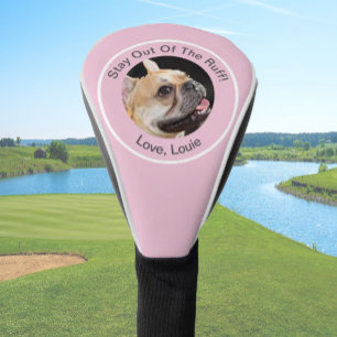 Simple custom photo golfer gift funny pink dog golf head cover