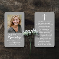Simple Custom Photo Holy Cross Memorial Cards