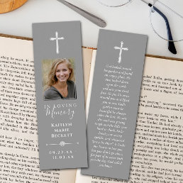 Simple Custom Photo Laminated Memorial Bookmarks