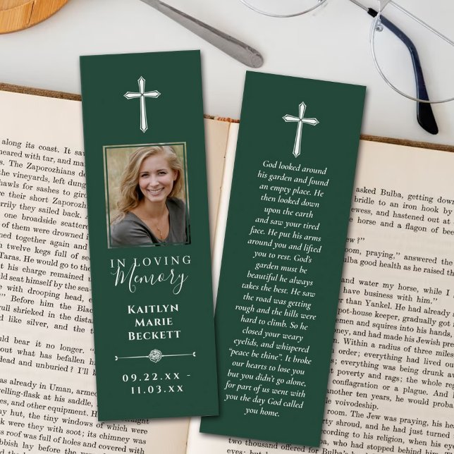 Simple Custom Photo Laminated Memorial Bookmarks (Creator Uploaded)