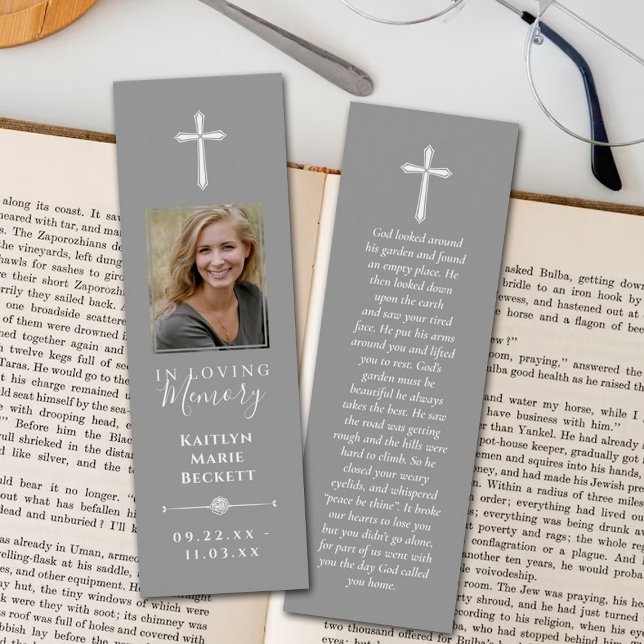 Simple Custom Photo Laminated Memorial Bookmarks (Creator Uploaded)