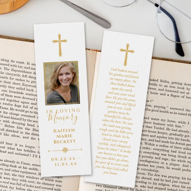 Simple Custom Photo Laminated Memorial Bookmarks (Creator Uploaded)