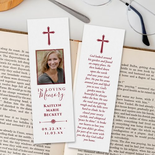 Simple Custom Photo Memorial Bookmarks