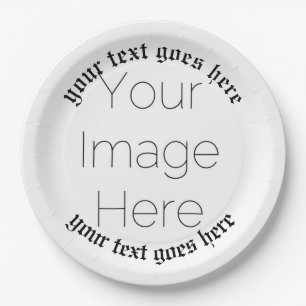 simple custom photo personalized historic Paper Paper Plates