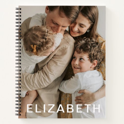 Simple Custom Photo Personalized Name Notebook