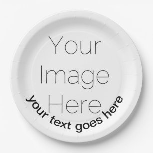 simple custom photo personalized Paper Paper Plates