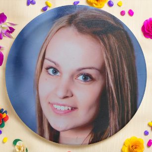 Simple Custom Photo Personalized Paper Plate