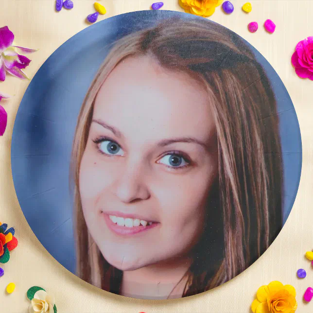 Simple Custom Photo Personalized Paper Plate Zazzle