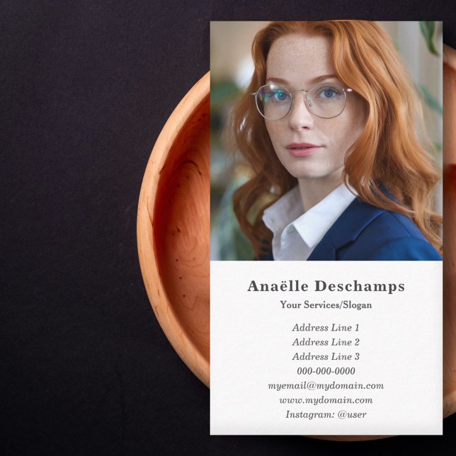 Simple Custom Photo Vertical Business Card (Simple Custom Photo Vertical Business Card)