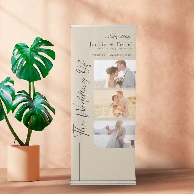 Simple Custom Photo Wedding Welcome Retractable Banner (Creator Uploaded)