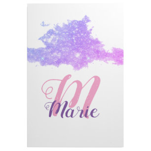 simple custom pink purple sparkle add you name let gallery wrap