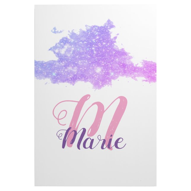 simple custom pink purple sparkle add you name let gallery wrap (Front)