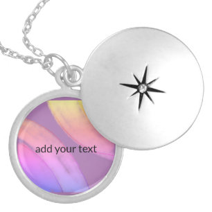 simple custom pink purple sparkle add you name let locket necklace