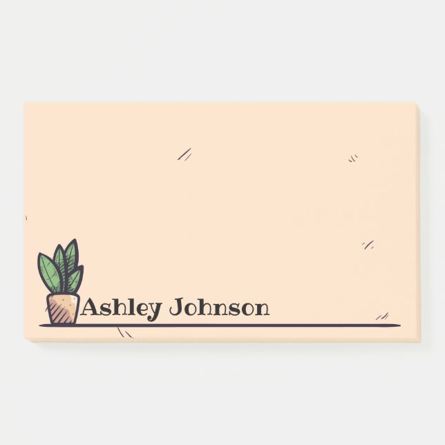Simple Custom Plant Design Post-it Notes (Front)