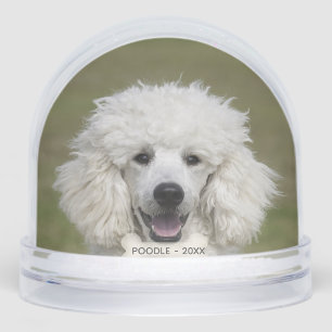 Simple Custom Poodle Dog Photo Snow Globe