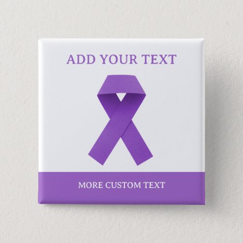 Simple Custom Purple Ribbon Awareness Button