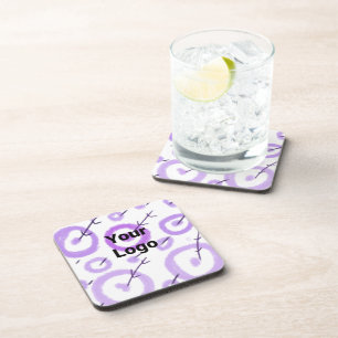 Simple custom QR code add you name logo Classic Ro Beverage Coaster
