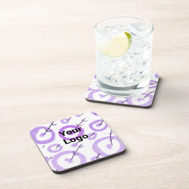 Simple custom QR code add you name logo Classic Ro Beverage Coaster (Right Side)