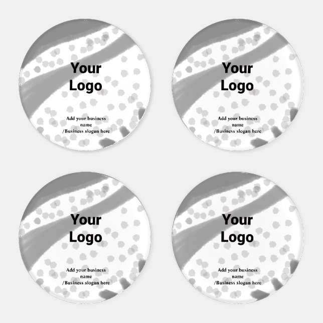 Simple custom QR code add you name logo Classic Ro Coaster Set (Set)