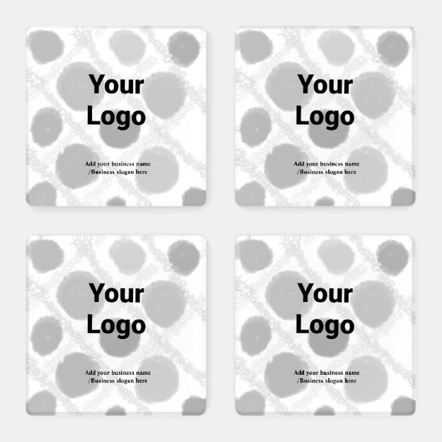 Simple custom QR code add you name logo Classic Ro Coaster Set (Set)