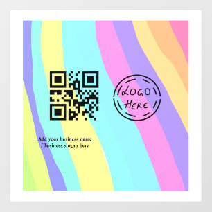 Simple custom QR code add you name logo Classic Ro Floor Decals