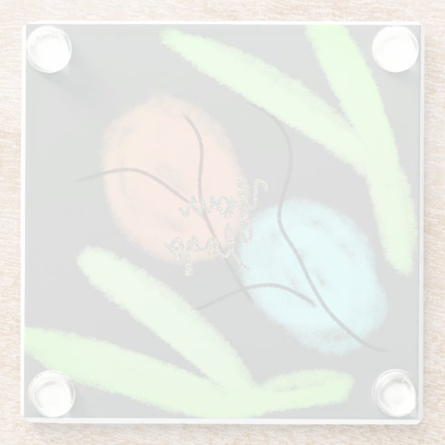 Simple custom QR code add you name logo Classic Ro Glass Coaster (Back)