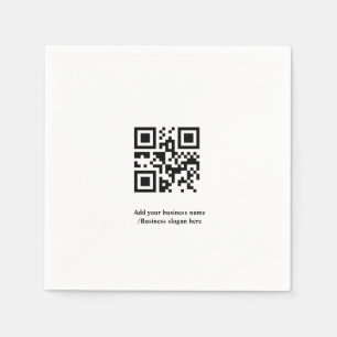 Simple custom QR code add you name logo Classic Ro Napkins