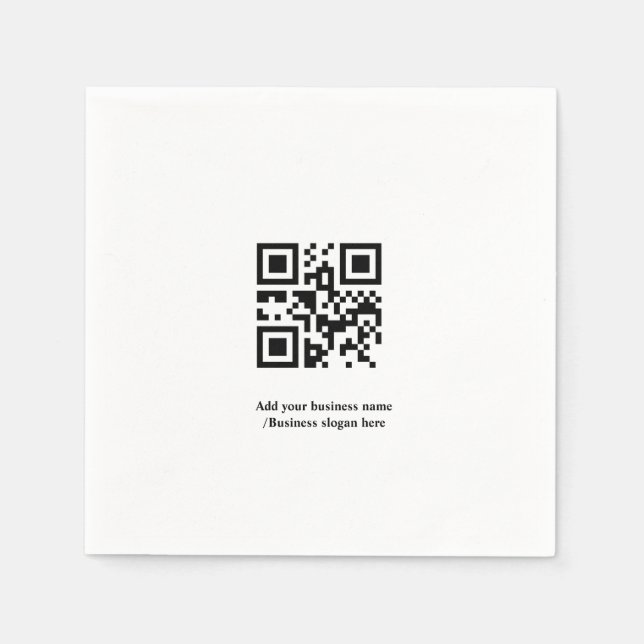 Simple custom QR code add you name logo Classic Ro Napkins (Front)