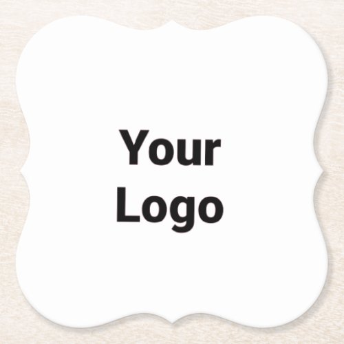 Simple custom QR code add you name logo Classic Ro Paper Coaster