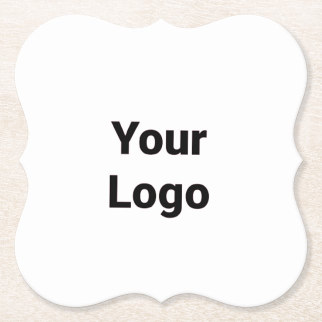 Simple custom QR code add you name logo Classic Ro Paper Coaster (Front)