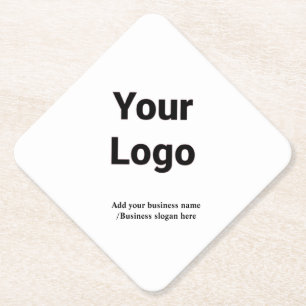 Simple custom QR code add you name logo Classic Ro Paper Coaster