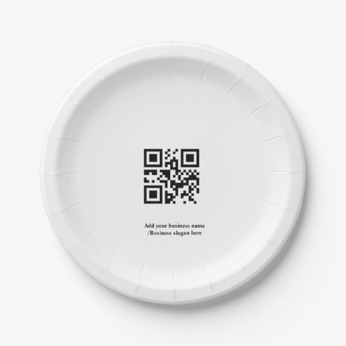 Simple custom QR code add you name logo Classic Ro Paper Plates