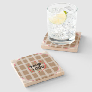 Simple custom QR code add you name logo Classic Ro Stone Coaster