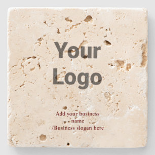 Simple custom QR code add you name logo Classic Ro Stone Coaster