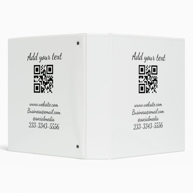 simple custom QR code add your name text  Classic  3 Ring Binder (Background)
