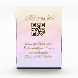 simple custom QR code add your name text Classic Acrylic Award