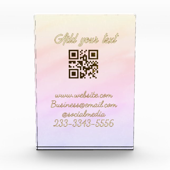 simple custom QR code add your name text  Classic  Acrylic Award (Front)