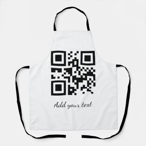simple custom QR code add your name text  Classic  Apron
