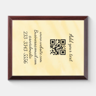 simple custom QR code add your name text Classic Award Plaque