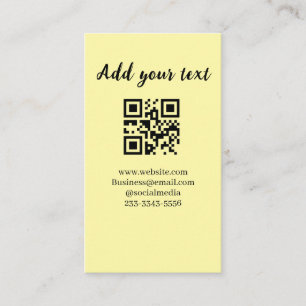 simple custom QR code add your name text  Classic  Business Card