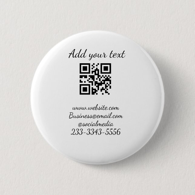 simple custom QR code add your name text  Classic  Button (Front)